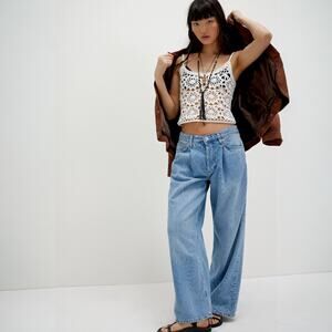 We The Free Guessing Game Trouser Wide Leg Jeans Size 27